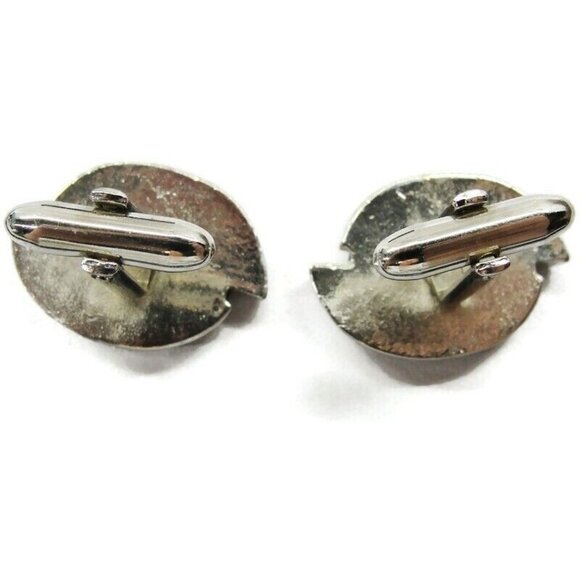 Swordfish Cufflinks Silver Tone Mirrored Finish Tux Shirt Dress Suit Vintage - Picture 8 of 8
